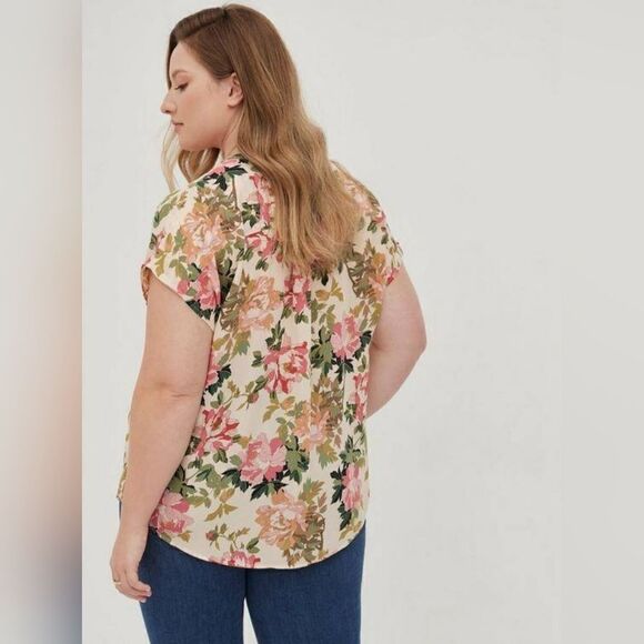 Torrid Womens Size 2 / 18-20 / 2x Georgette Zip-Front Dolman Blouse Flowy Dressy - Picture 3 of 14